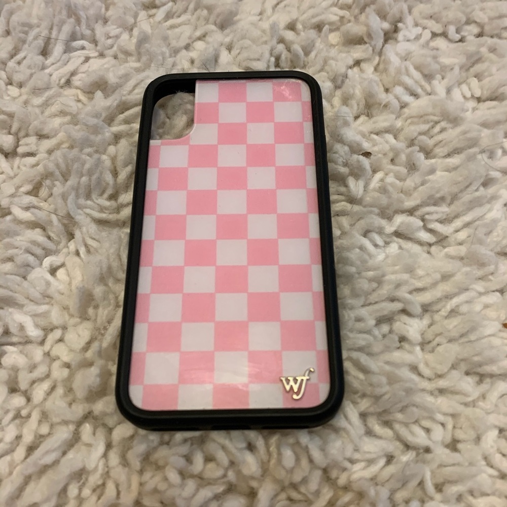 pink checker wildflower case